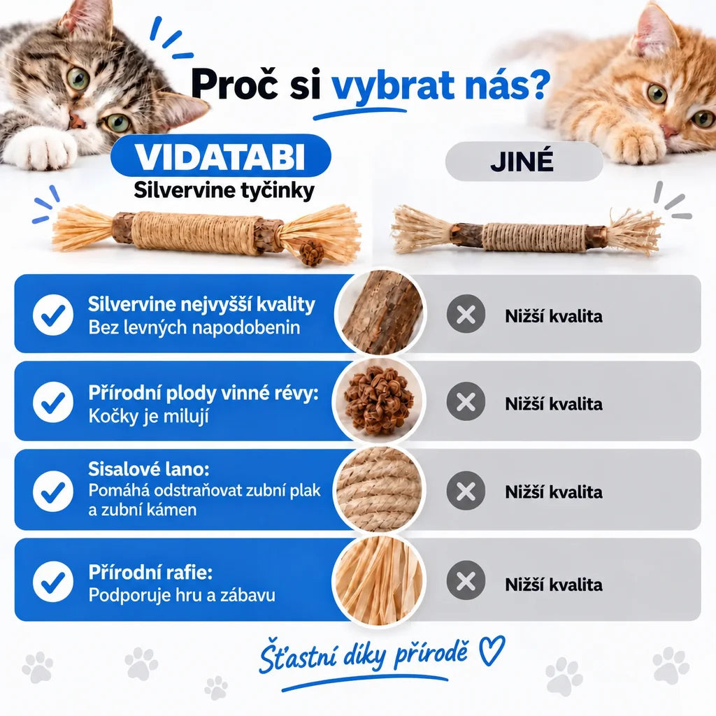 Vidatabi – Přírodní dentální tyčinky pro kočky